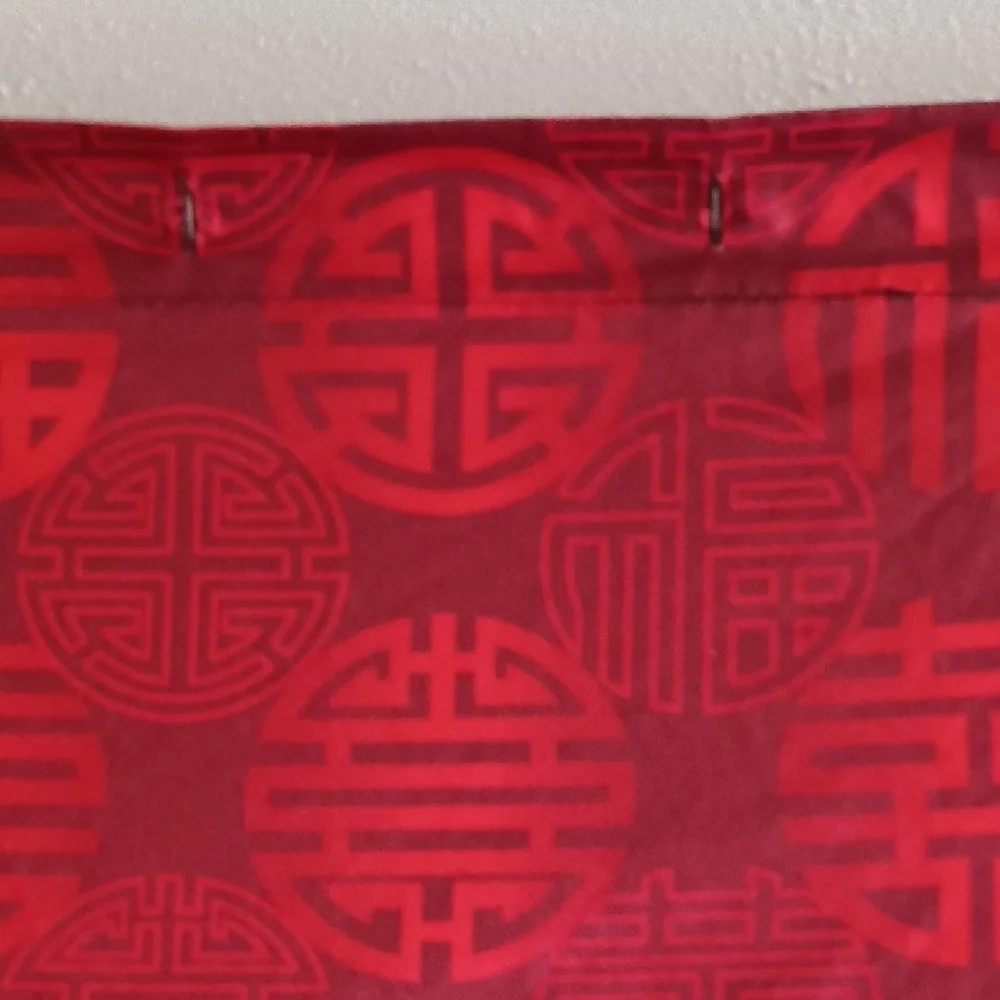 Red and Black Chinese Shower Curtain